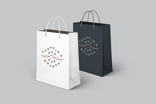 deux sacs de courses en papier